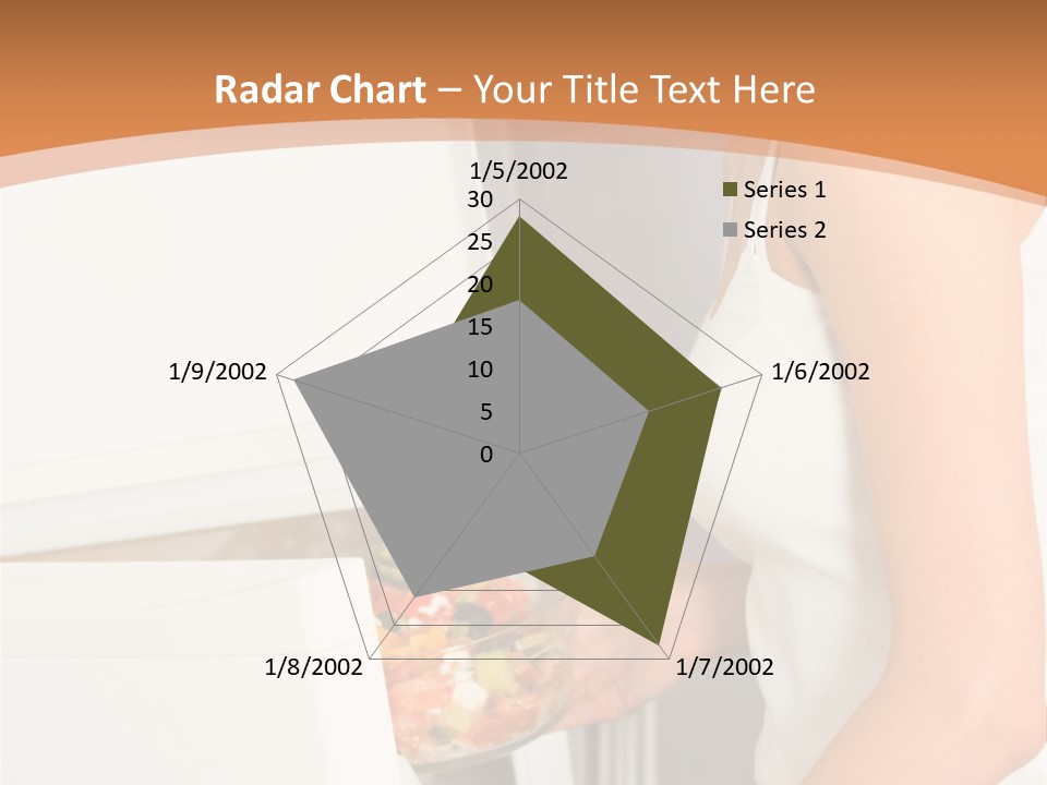 Young Happy Smiling Woman With Salad At Domestic Kitchen PowerPoint Template