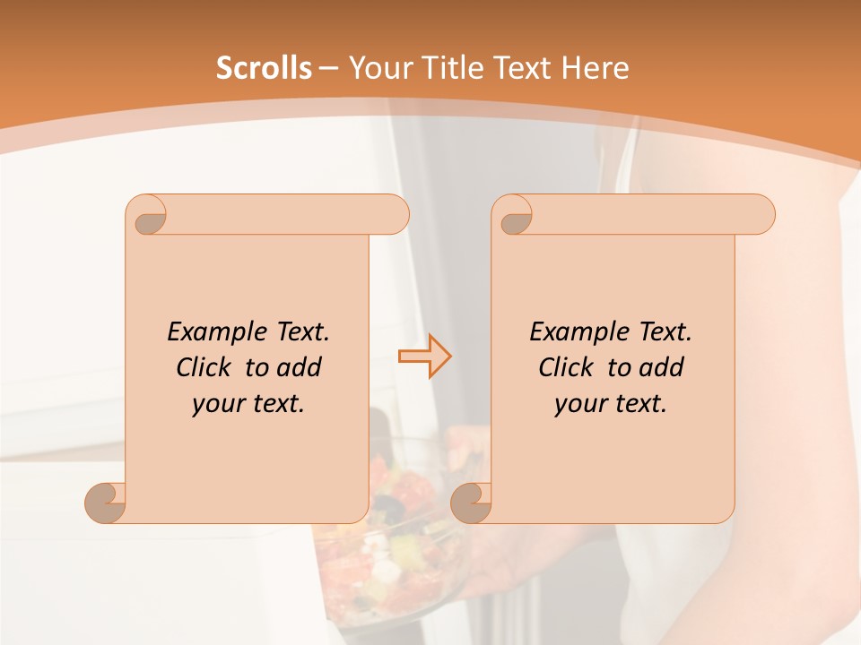 Young Happy Smiling Woman With Salad At Domestic Kitchen PowerPoint Template