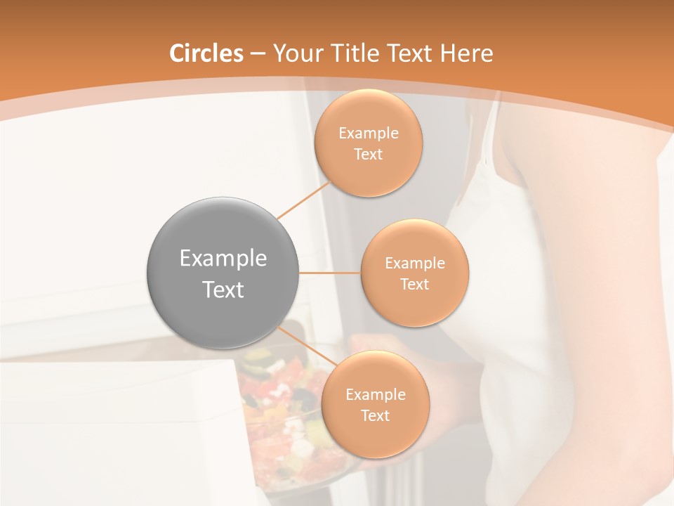 Young Happy Smiling Woman With Salad At Domestic Kitchen PowerPoint Template