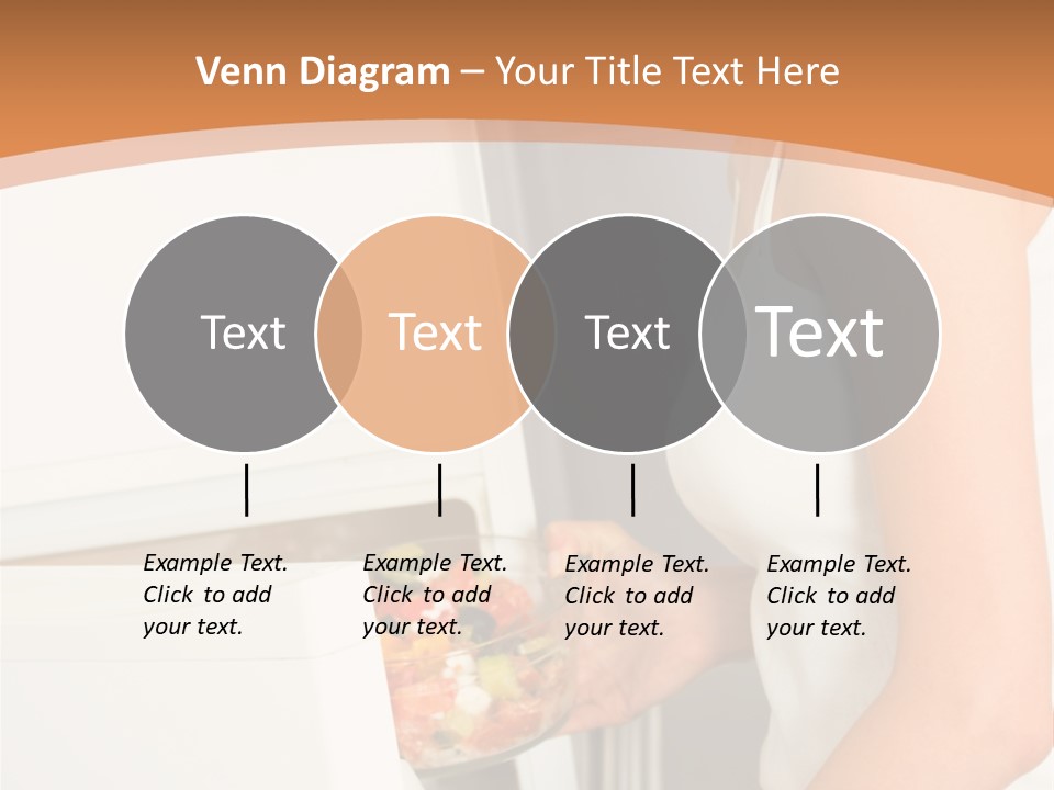 Young Happy Smiling Woman With Salad At Domestic Kitchen PowerPoint Template