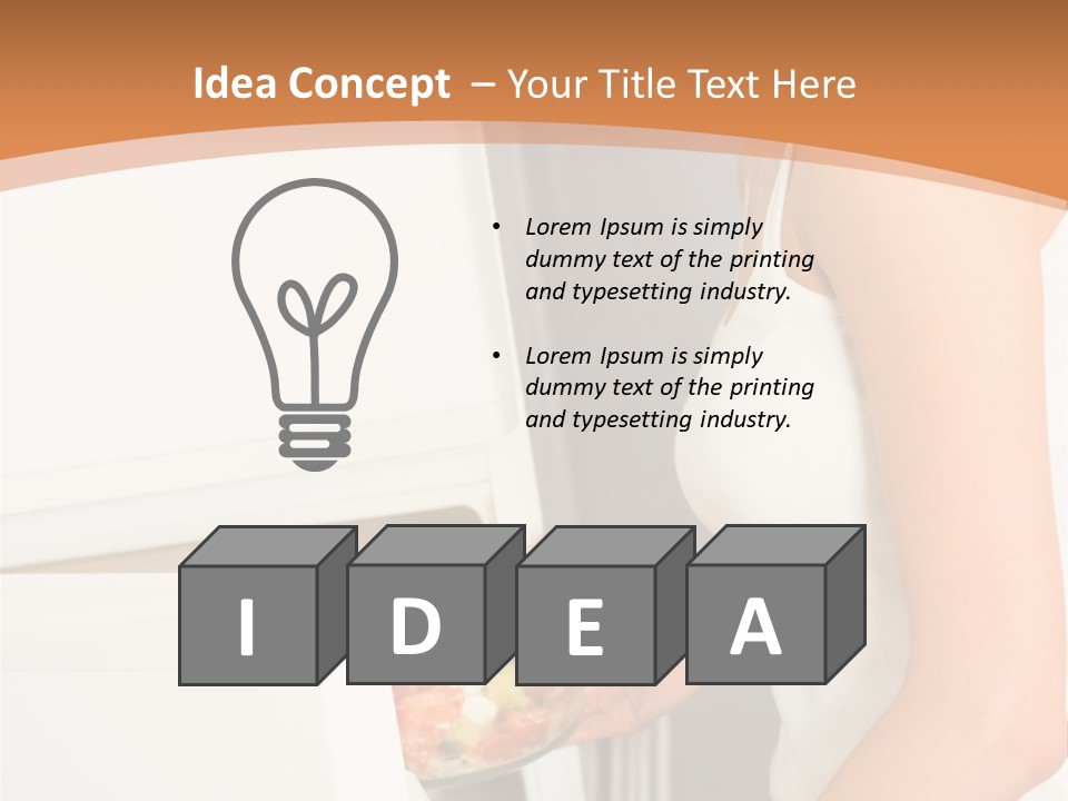 Young Happy Smiling Woman With Salad At Domestic Kitchen PowerPoint Template