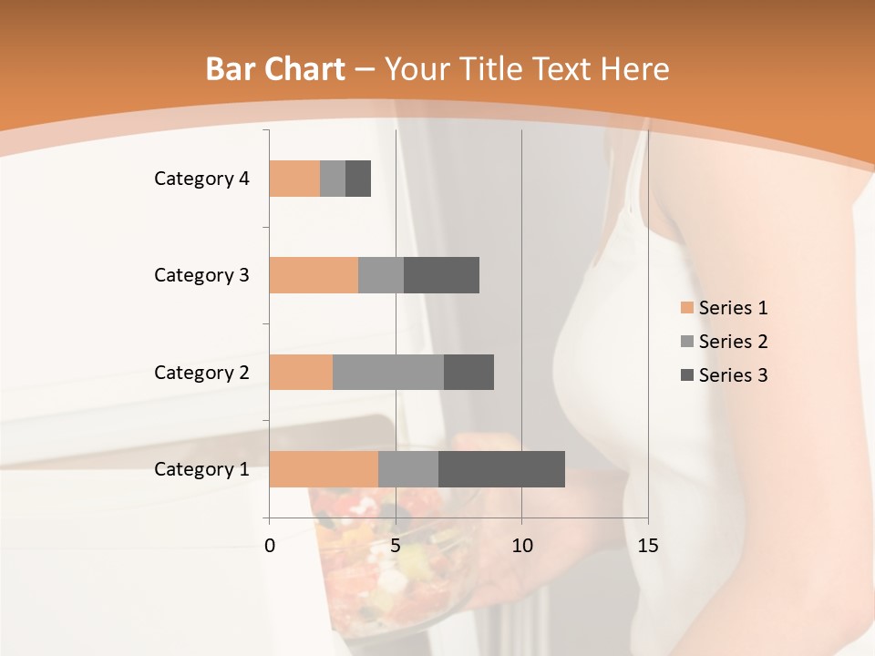 Young Happy Smiling Woman With Salad At Domestic Kitchen PowerPoint Template