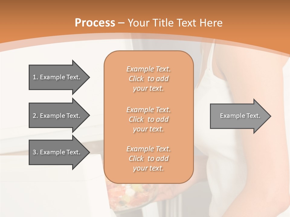 Young Happy Smiling Woman With Salad At Domestic Kitchen PowerPoint Template