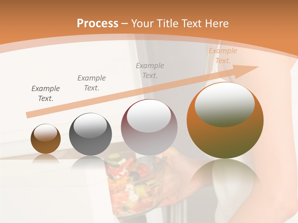 Young Happy Smiling Woman With Salad At Domestic Kitchen PowerPoint Template