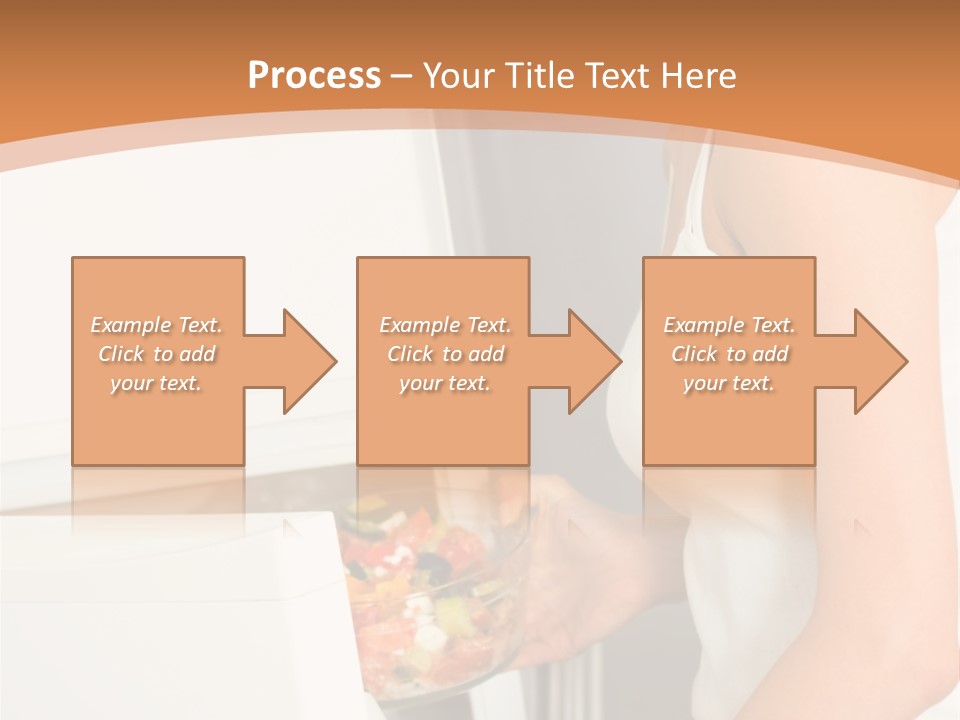 Young Happy Smiling Woman With Salad At Domestic Kitchen PowerPoint Template