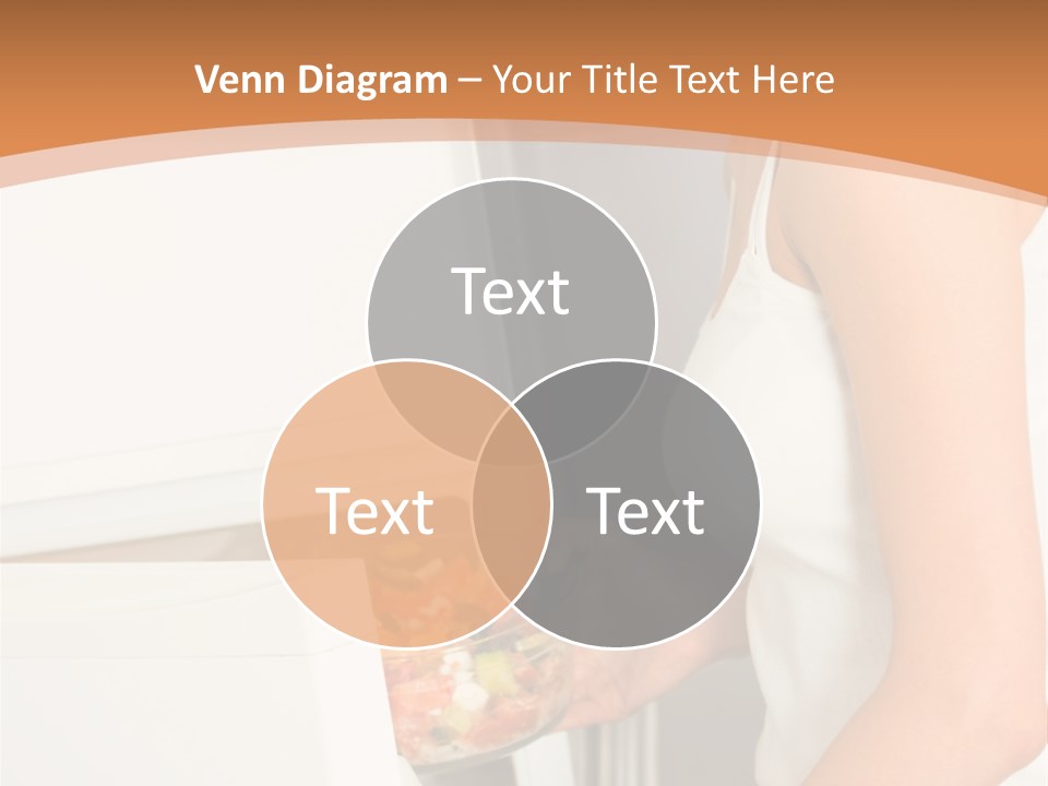 Young Happy Smiling Woman With Salad At Domestic Kitchen PowerPoint Template