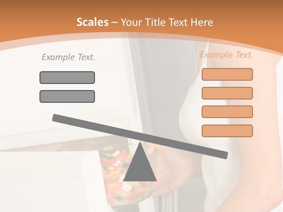 Young Happy Smiling Woman With Salad At Domestic Kitchen PowerPoint Template