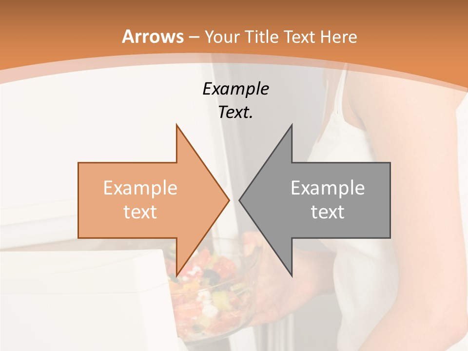 Young Happy Smiling Woman With Salad At Domestic Kitchen PowerPoint Template