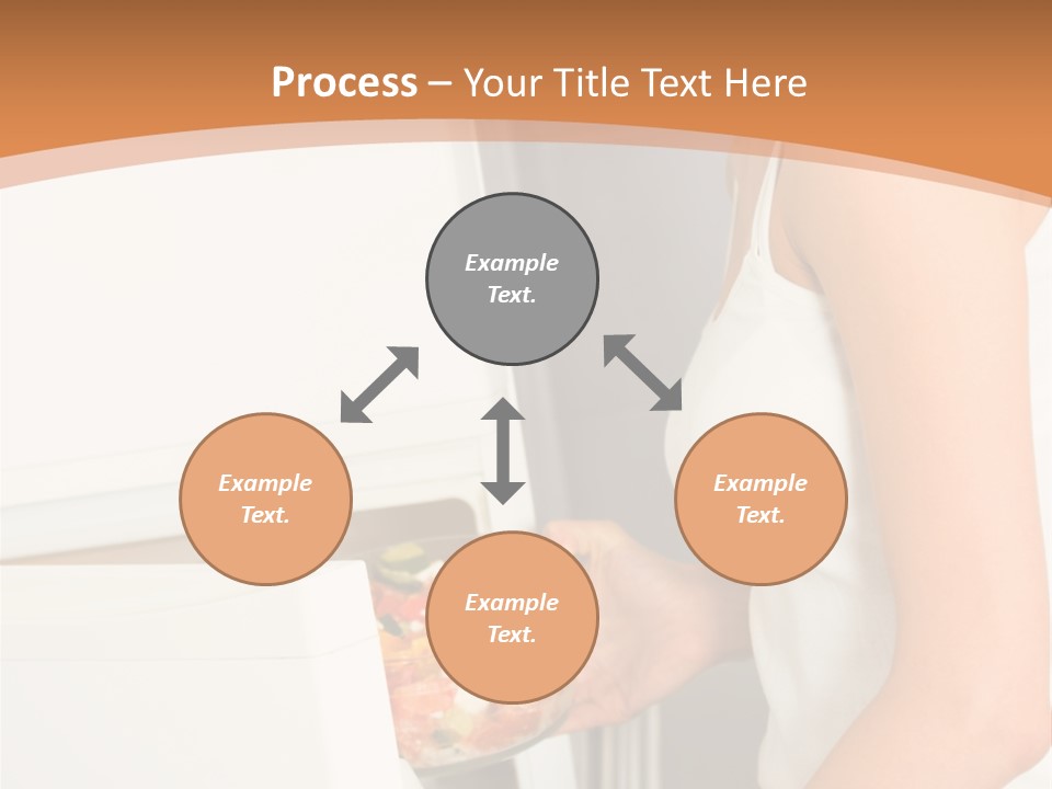 Young Happy Smiling Woman With Salad At Domestic Kitchen PowerPoint Template