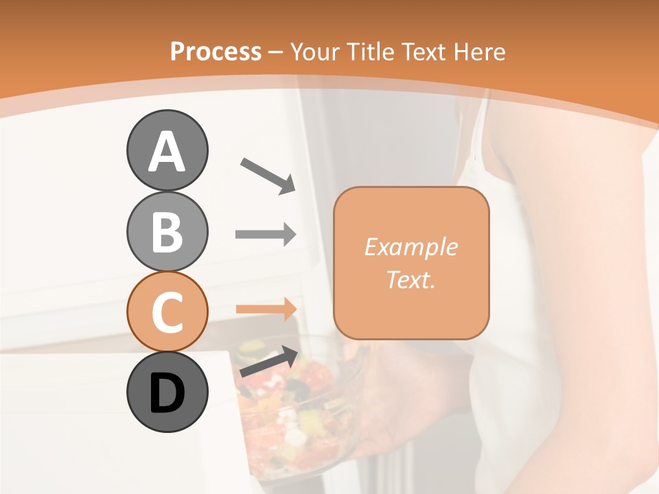 Young Happy Smiling Woman With Salad At Domestic Kitchen PowerPoint Template