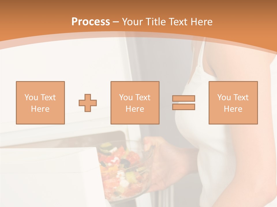 Young Happy Smiling Woman With Salad At Domestic Kitchen PowerPoint Template