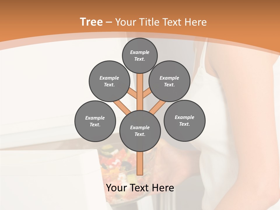 Young Happy Smiling Woman With Salad At Domestic Kitchen PowerPoint Template