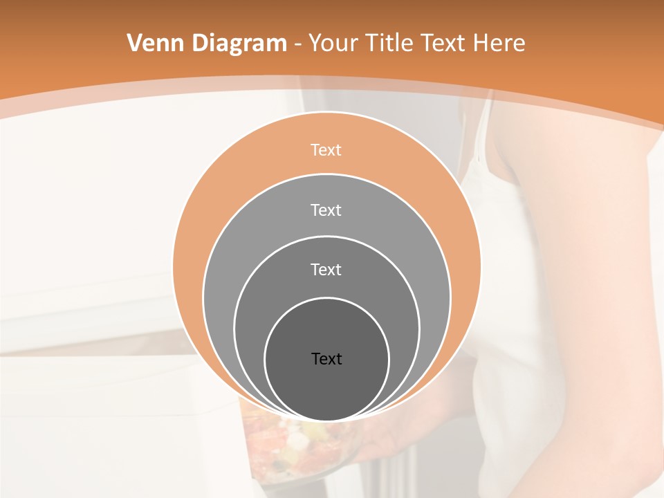 Young Happy Smiling Woman With Salad At Domestic Kitchen PowerPoint Template