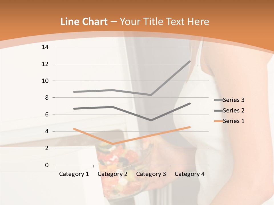 Young Happy Smiling Woman With Salad At Domestic Kitchen PowerPoint Template