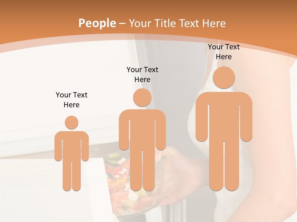 Young Happy Smiling Woman With Salad At Domestic Kitchen PowerPoint Template