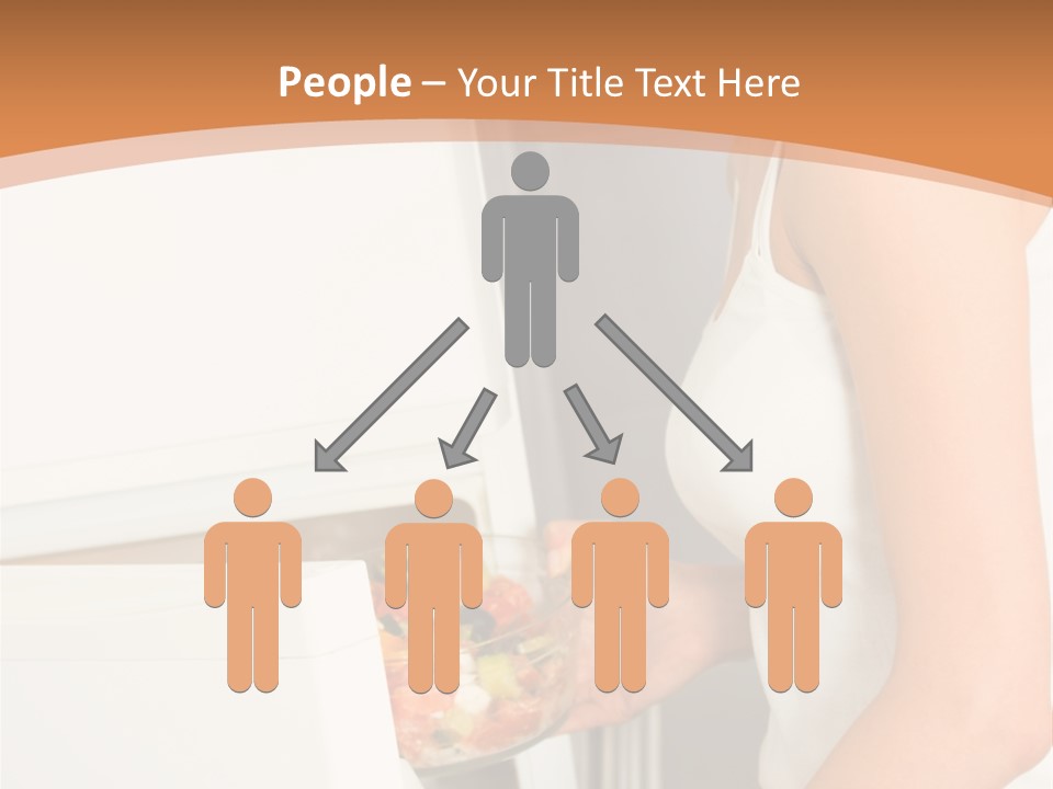 Young Happy Smiling Woman With Salad At Domestic Kitchen PowerPoint Template