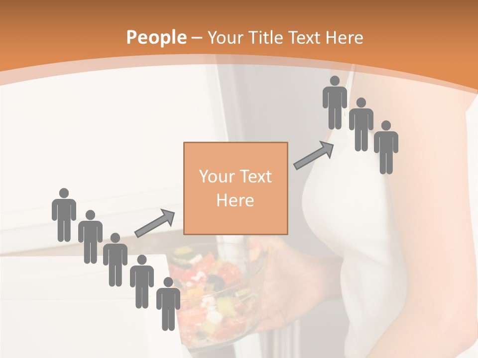 Young Happy Smiling Woman With Salad At Domestic Kitchen PowerPoint Template