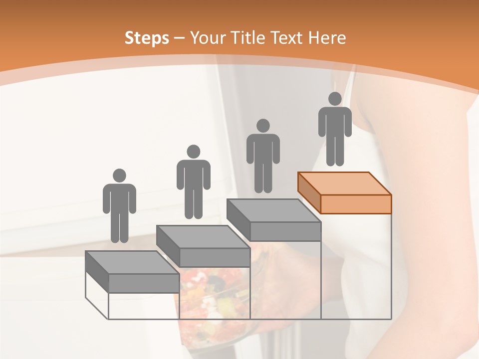 Young Happy Smiling Woman With Salad At Domestic Kitchen PowerPoint Template