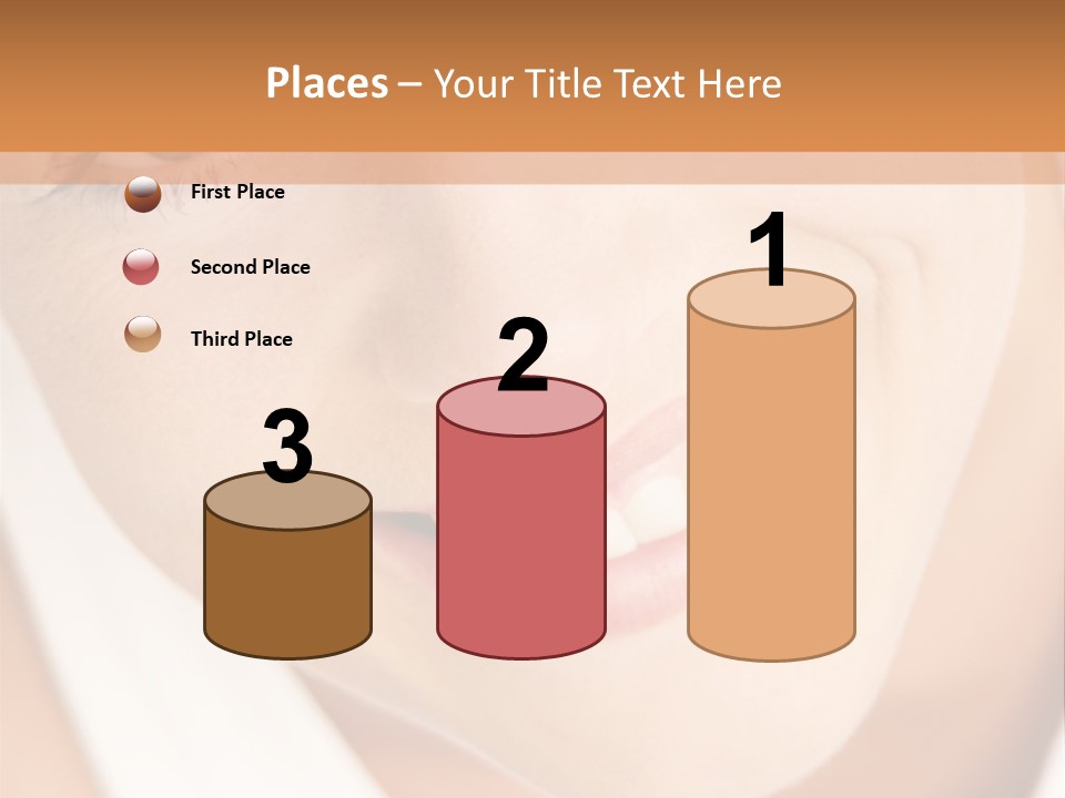 Close Up Smiling Young Woman PowerPoint Template