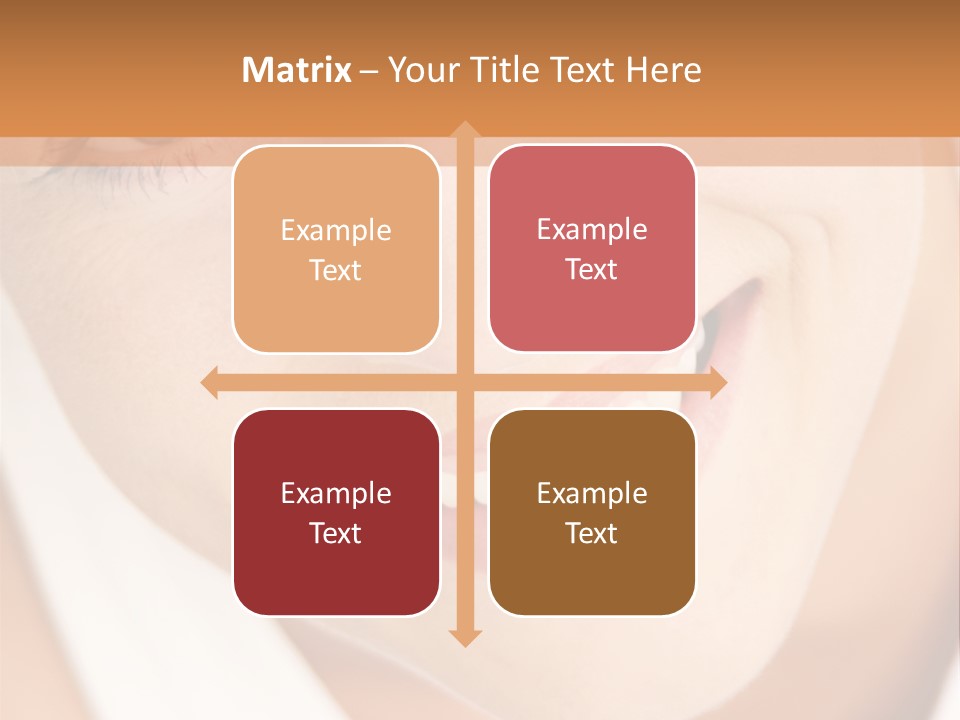 Close Up Smiling Young Woman PowerPoint Template