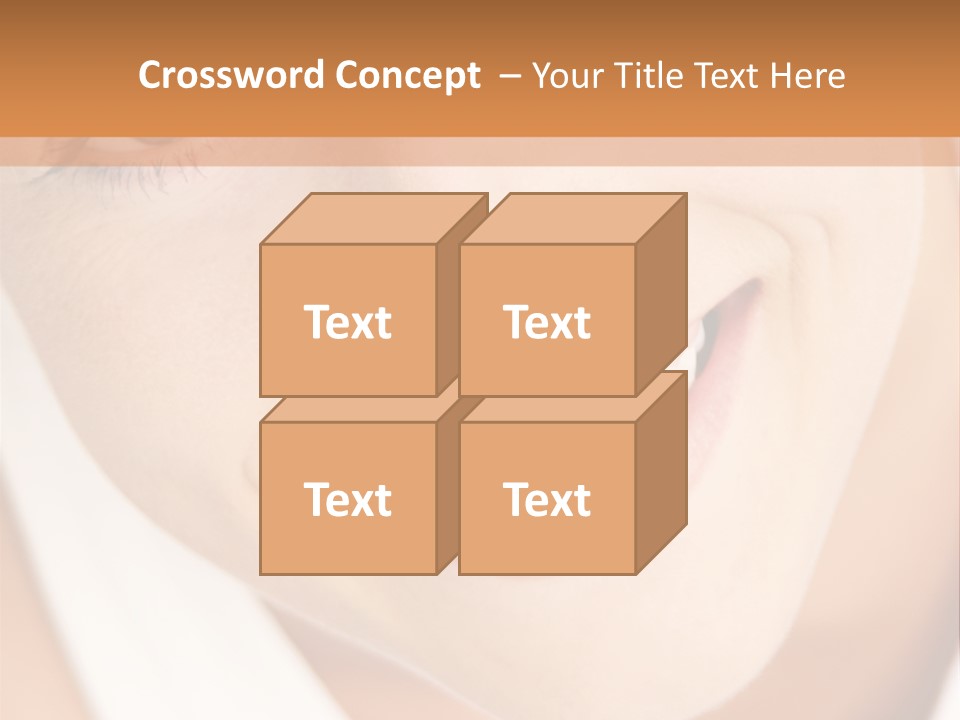 Close Up Smiling Young Woman PowerPoint Template