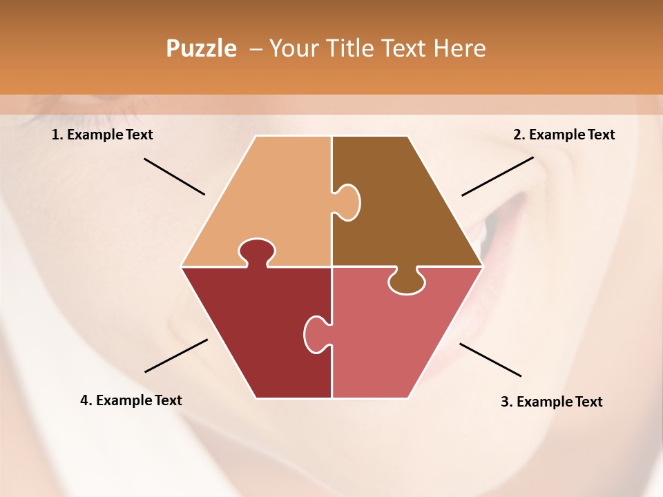 Close Up Smiling Young Woman PowerPoint Template