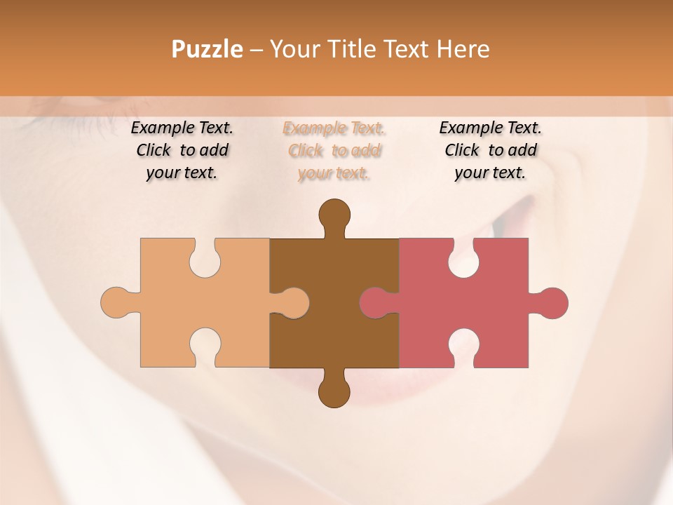 Close Up Smiling Young Woman PowerPoint Template