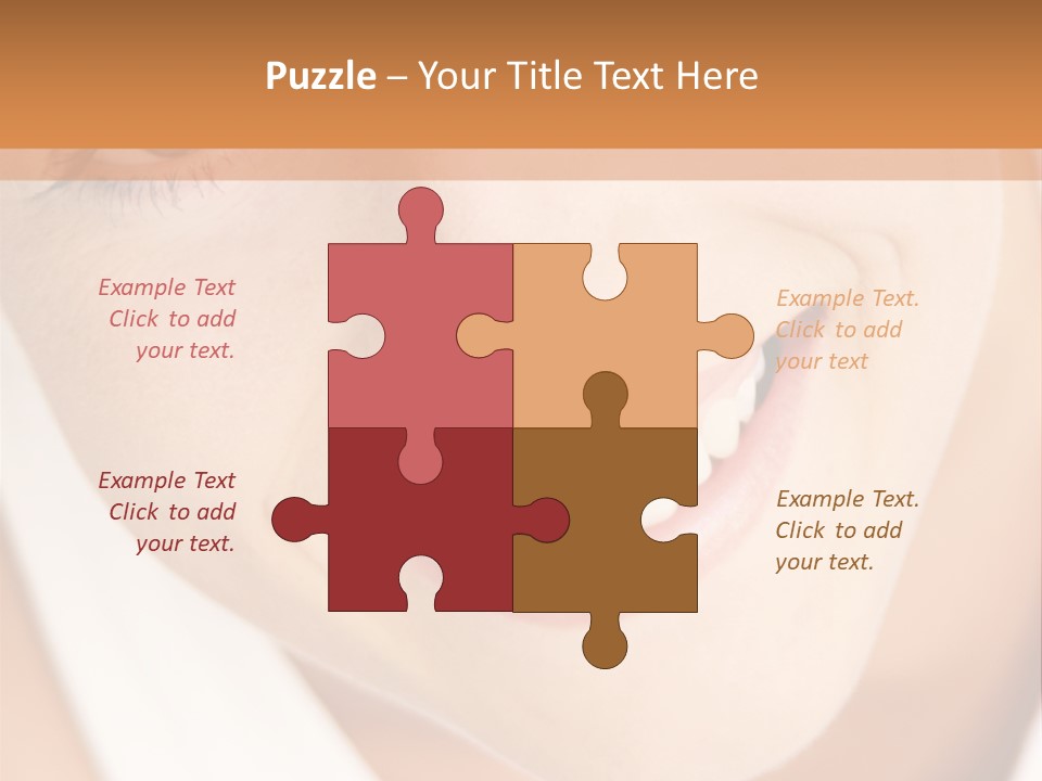 Close Up Smiling Young Woman PowerPoint Template