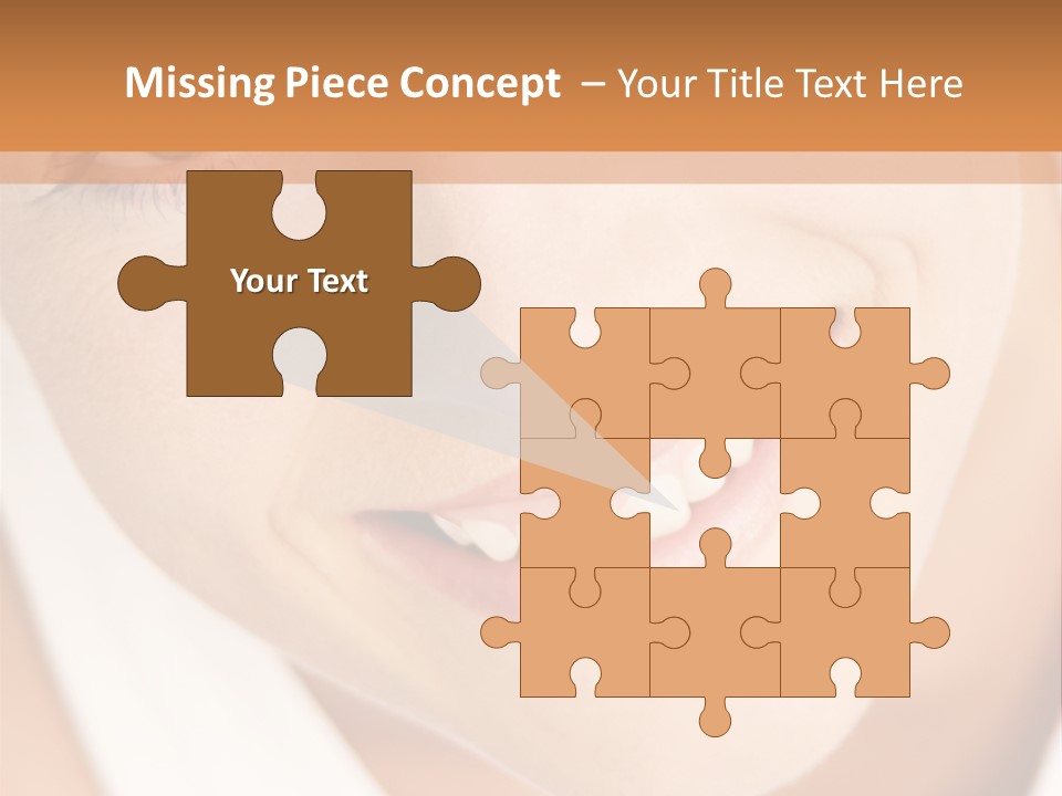 Close Up Smiling Young Woman PowerPoint Template