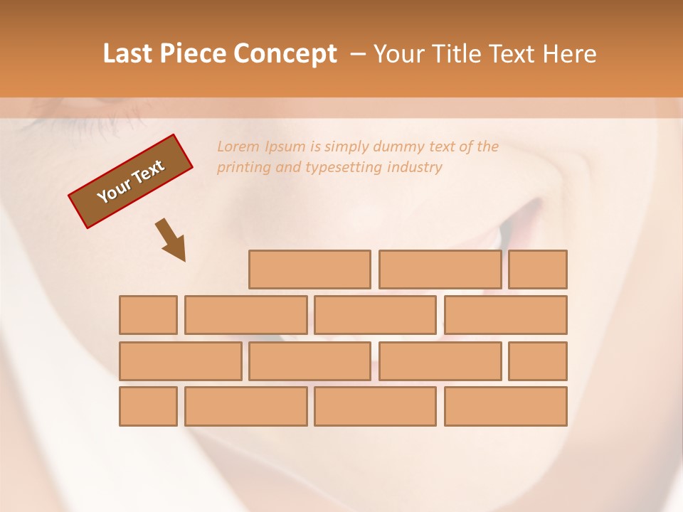 Close Up Smiling Young Woman PowerPoint Template