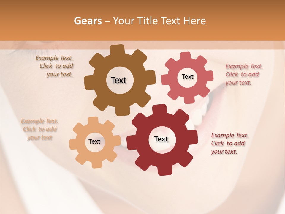 Close Up Smiling Young Woman PowerPoint Template