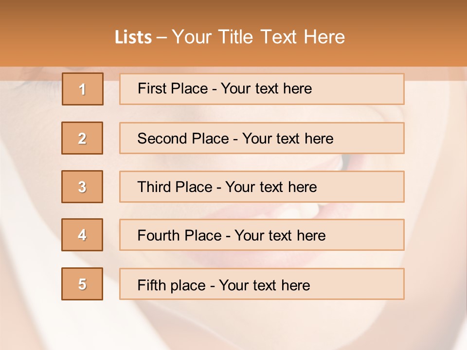 Close Up Smiling Young Woman PowerPoint Template