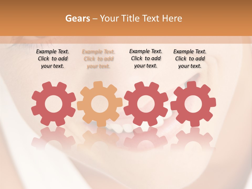 Close Up Smiling Young Woman PowerPoint Template