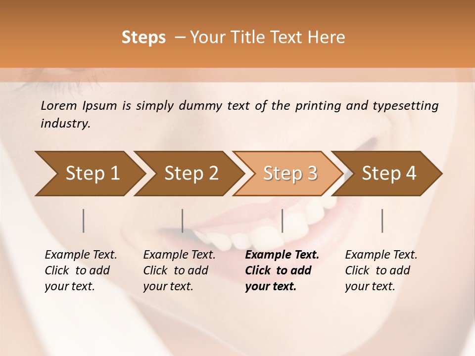 Close Up Smiling Young Woman PowerPoint Template