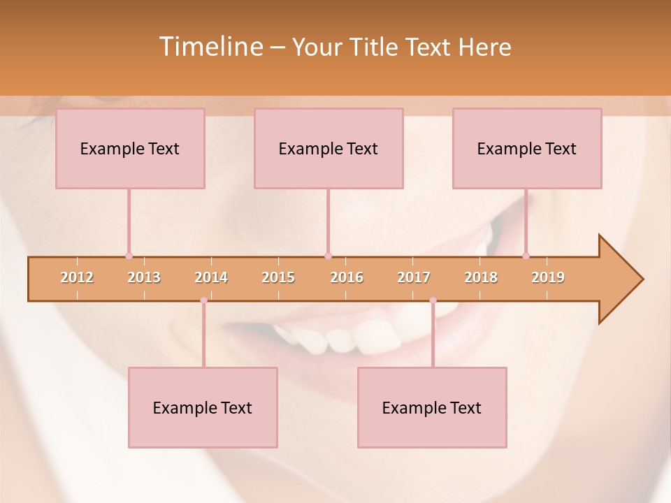Close Up Smiling Young Woman PowerPoint Template