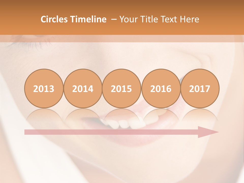 Close Up Smiling Young Woman PowerPoint Template
