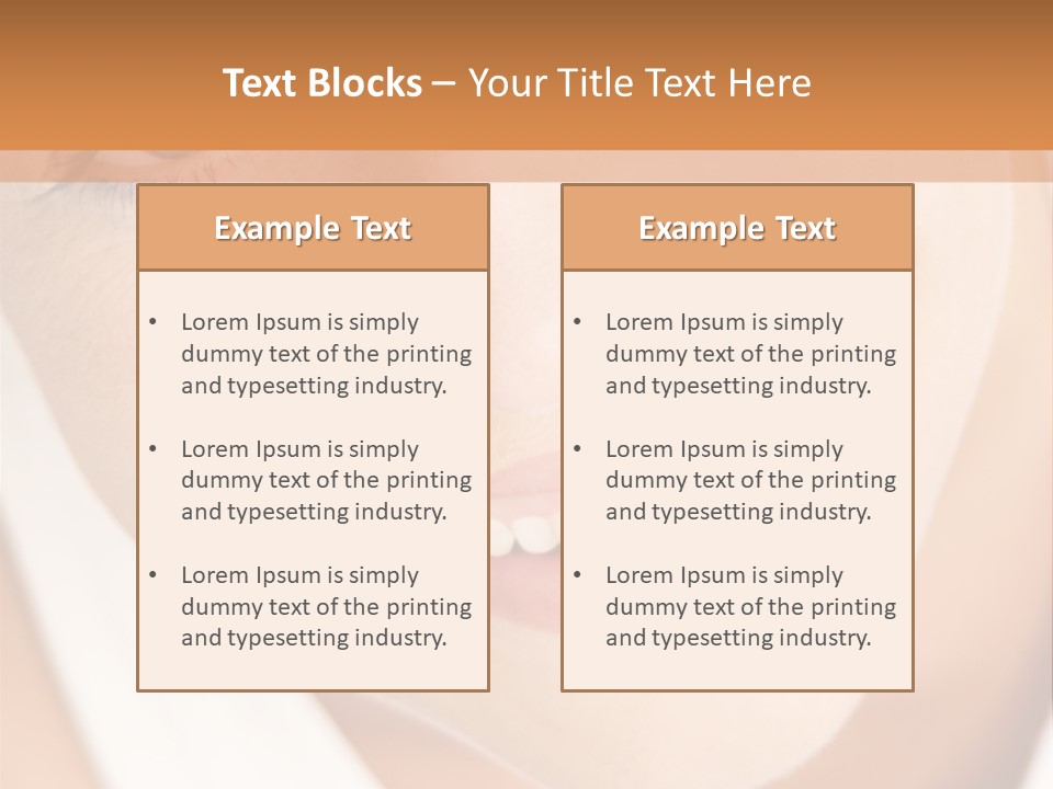 Close Up Smiling Young Woman PowerPoint Template