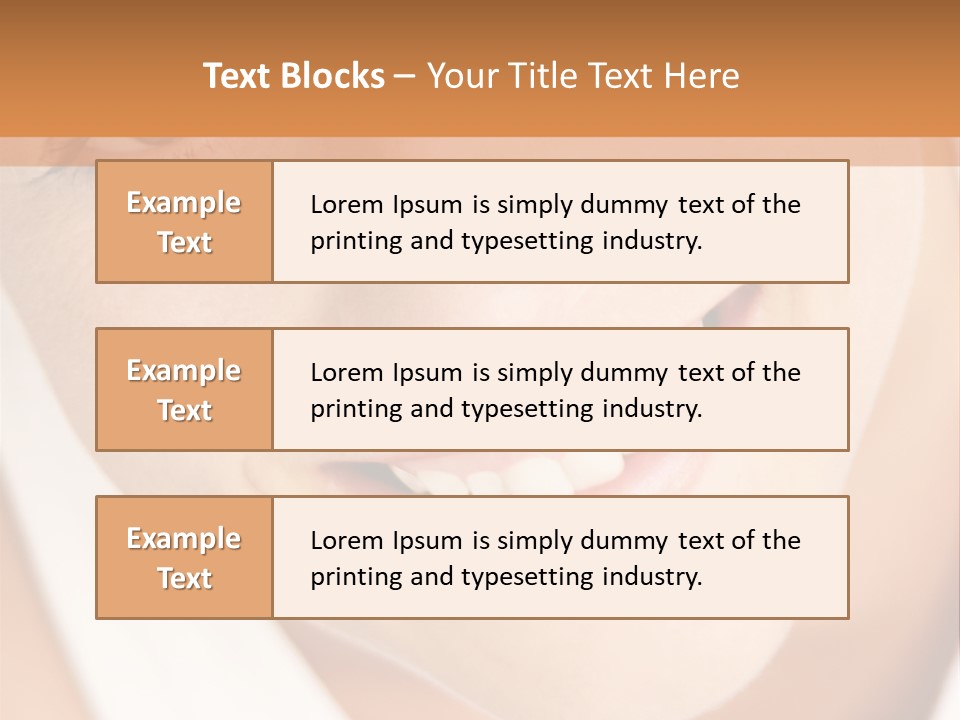 Close Up Smiling Young Woman PowerPoint Template
