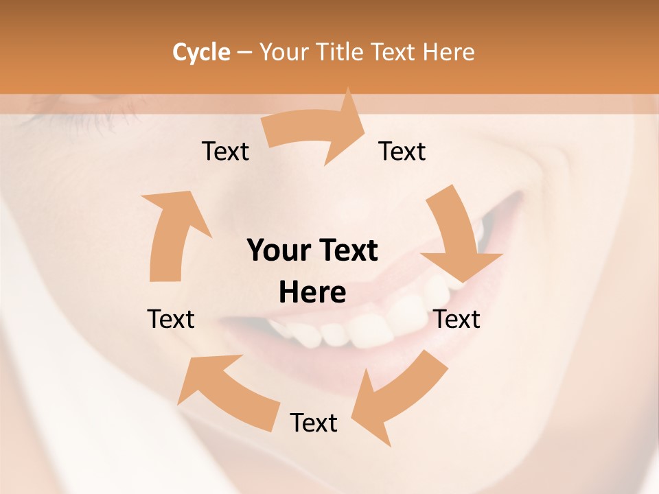 Close Up Smiling Young Woman PowerPoint Template