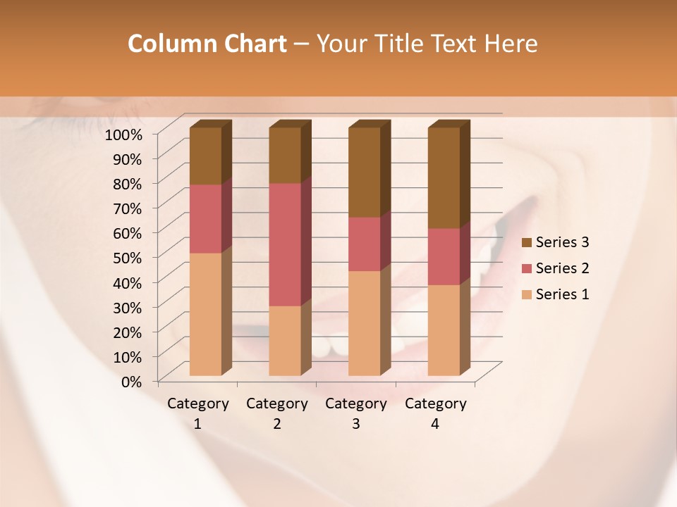 Close Up Smiling Young Woman PowerPoint Template