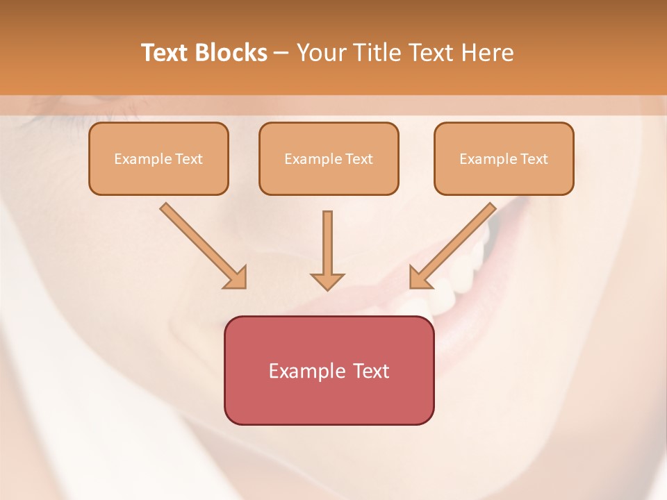 Close Up Smiling Young Woman PowerPoint Template