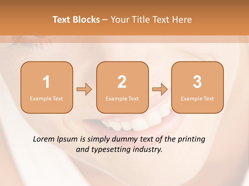 Close Up Smiling Young Woman PowerPoint Template