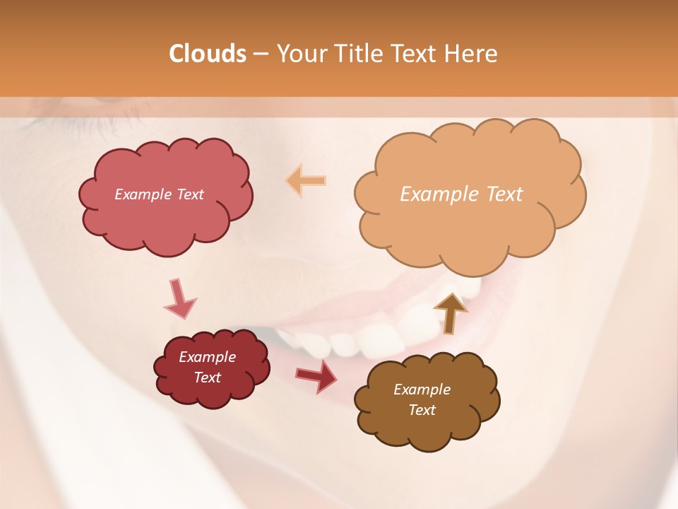 Close Up Smiling Young Woman PowerPoint Template