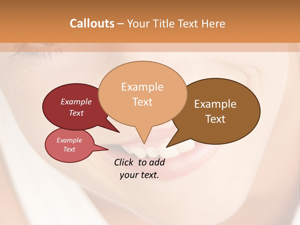 Close Up Smiling Young Woman PowerPoint Template