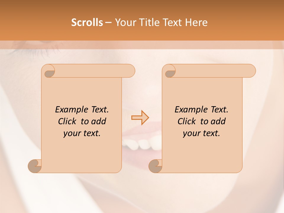 Close Up Smiling Young Woman PowerPoint Template