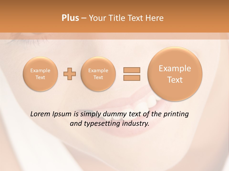 Close Up Smiling Young Woman PowerPoint Template