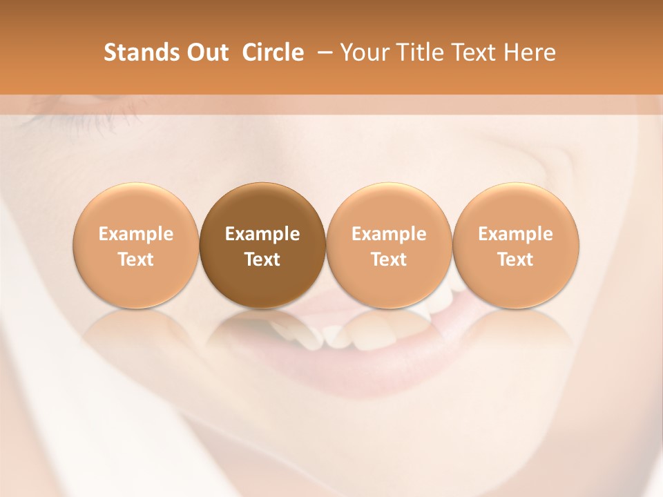 Close Up Smiling Young Woman PowerPoint Template