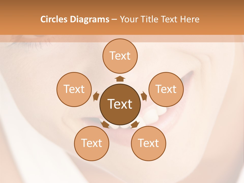 Close Up Smiling Young Woman PowerPoint Template