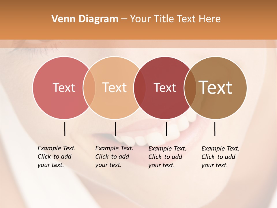 Close Up Smiling Young Woman PowerPoint Template
