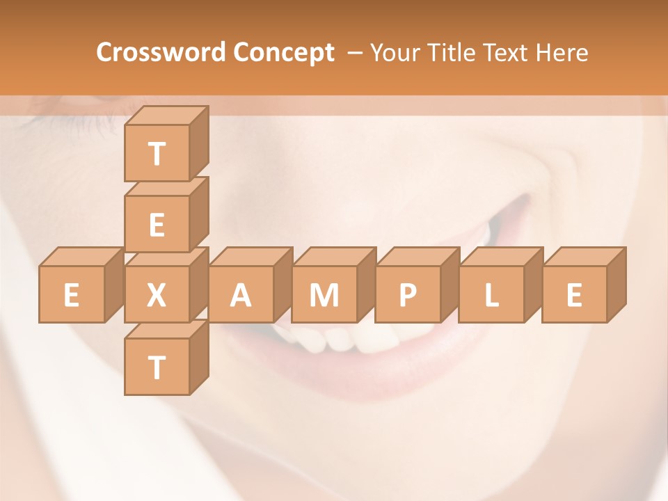 Close Up Smiling Young Woman PowerPoint Template